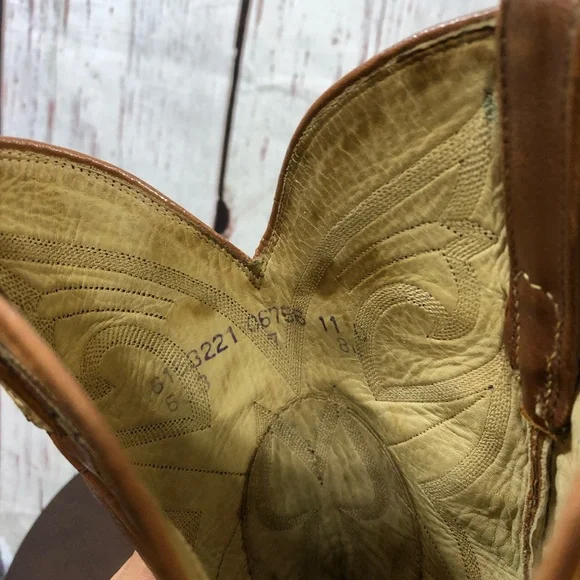 Dan Post Men's Tan Exotic SnakeSkin & Leather Western Boots 11 - Picture 13 of 16